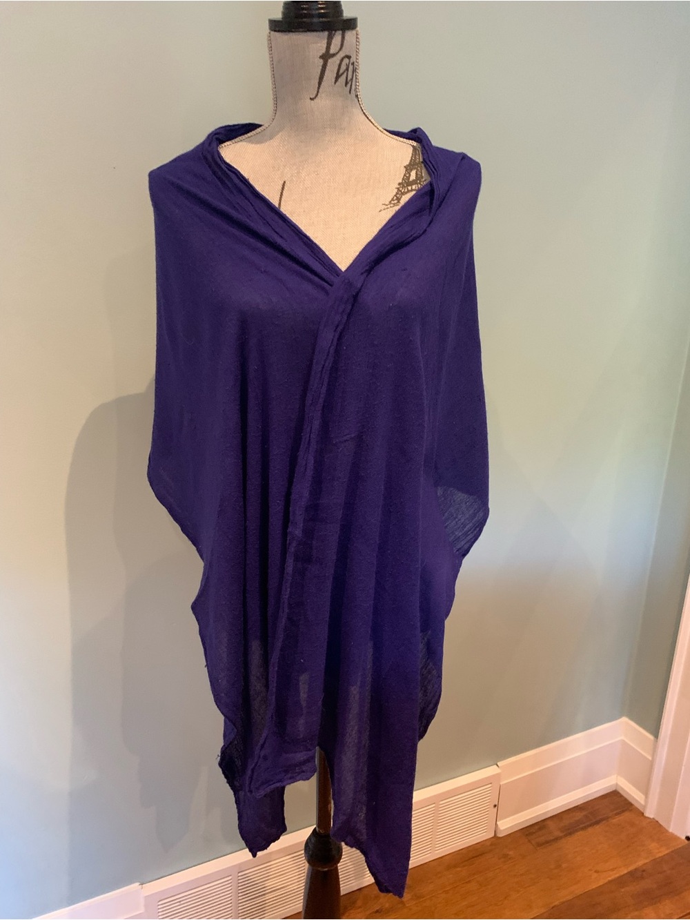Source Unknown Deep Purple/Blue Draped Wrap/Scarf